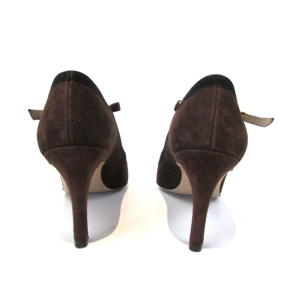 Bally of Switzerland Brown Suede Pointed Toe Heels - Picture 5 of 8